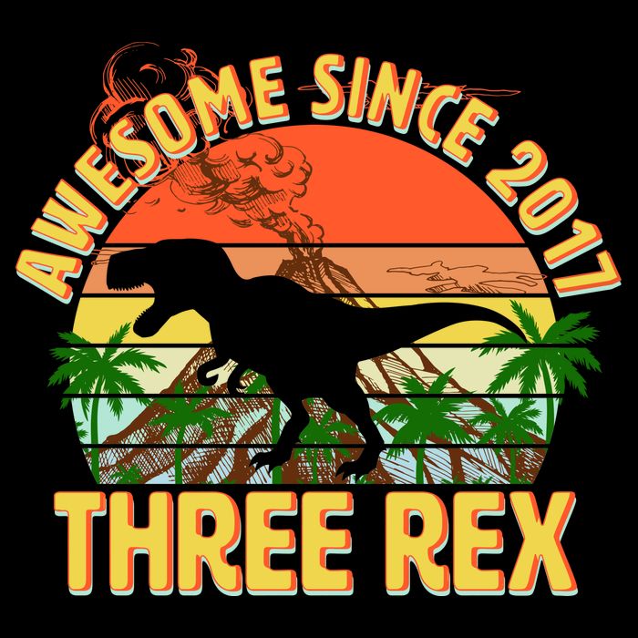 Awesome Since 2017 Tree Rex 3rd Birthday Backpack