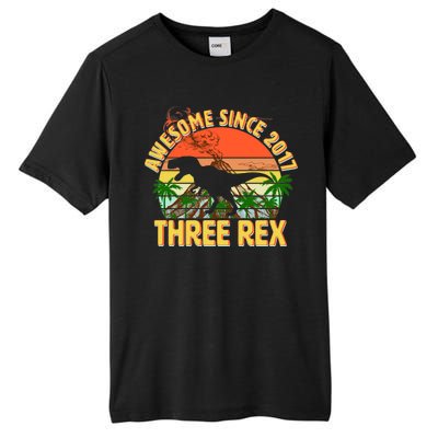 Awesome Since 2017 Tree Rex 3rd Birthday Tall Fusion ChromaSoft Performance T-Shirt