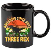Awesome Since 2017 Tree Rex 3rd Birthday 11oz C Handle Ceramic Mug