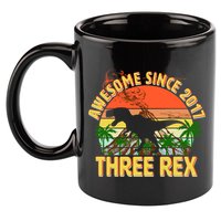 Awesome Since 2017 Tree Rex 3rd Birthday 11oz C Handle Ceramic Mug