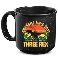 Awesome Since 2017 Tree Rex 3rd Birthday 15oz Campfire Ceramic Mug