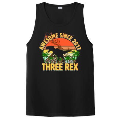 Awesome Since 2017 Tree Rex 3rd Birthday PosiCharge Competitor Tank