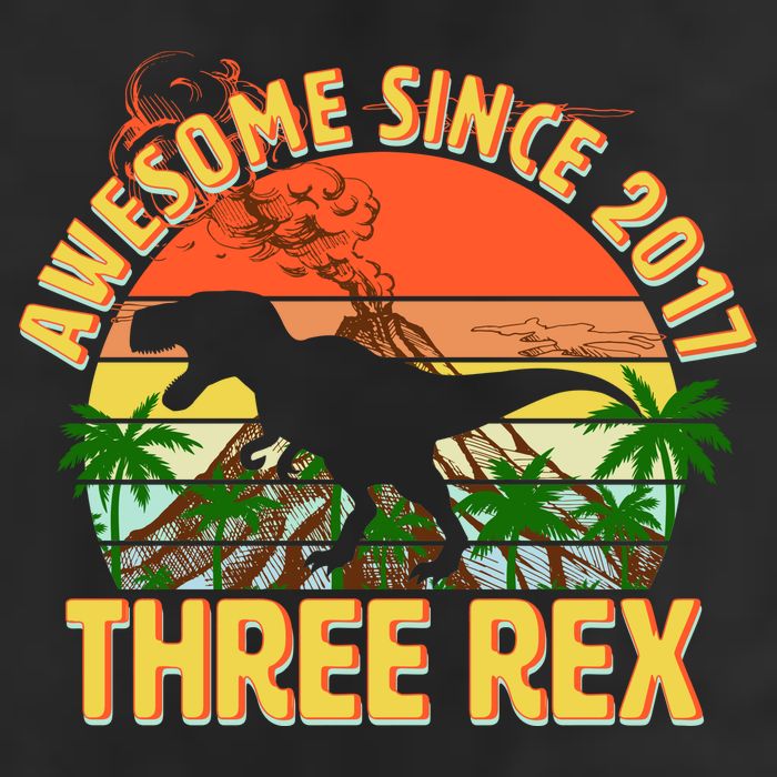 Awesome Since 2017 Tree Rex 3rd Birthday Trucker Hat