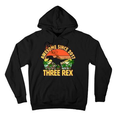 Awesome Since 2017 Tree Rex 3rd Birthday Tall Hoodie