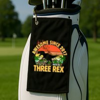 Awesome Since 2017 Tree Rex 3rd Birthday Golf Towel