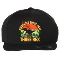 Awesome Since 2017 Tree Rex 3rd Birthday Wool Snapback Cap
