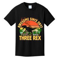 Awesome Since 2017 Tree Rex 3rd Birthday Kids T-Shirt