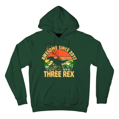 Awesome Since 2017 Tree Rex 3rd Birthday Hoodie