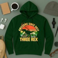 Awesome Since 2017 Tree Rex 3rd Birthday Hoodie