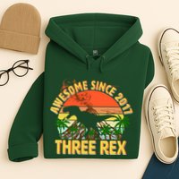 Awesome Since 2017 Tree Rex 3rd Birthday Hoodie