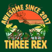 Awesome Since 2017 Tree Rex 3rd Birthday Hoodie