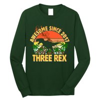 Awesome Since 2017 Tree Rex 3rd Birthday Long Sleeve Shirt