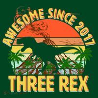 Awesome Since 2017 Tree Rex 3rd Birthday Apron