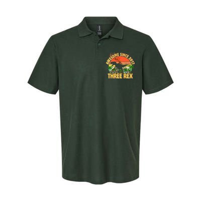 Awesome Since 2017 Tree Rex 3rd Birthday Softstyle Adult Sport Polo