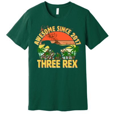 Awesome Since 2017 Tree Rex 3rd Birthday Premium T-Shirt