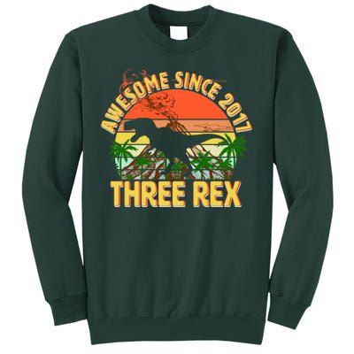 Awesome Since 2017 Tree Rex 3rd Birthday Tall Sweatshirt