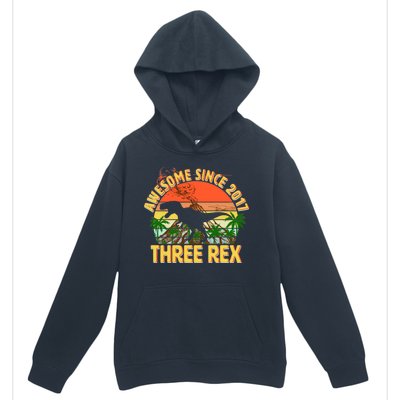 Awesome Since 2017 Tree Rex 3rd Birthday Urban Pullover Hoodie