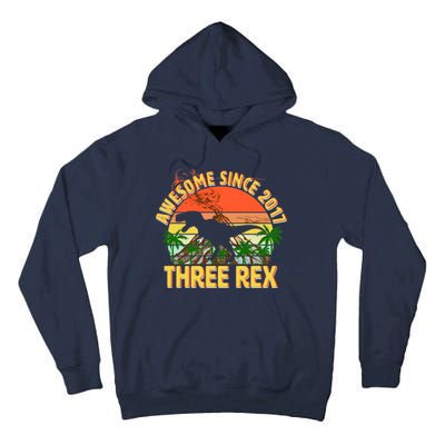 Awesome Since 2017 Tree Rex 3rd Birthday Tall Hoodie