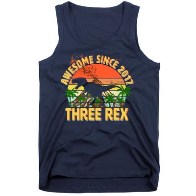 Awesome Since 2017 Tree Rex 3rd Birthday Tank Top