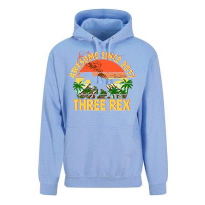 Awesome Since 2017 Tree Rex 3rd Birthday Unisex Surf Hoodie