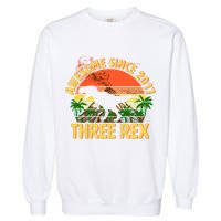 Awesome Since 2017 Tree Rex 3rd Birthday Garment-Dyed Sweatshirt