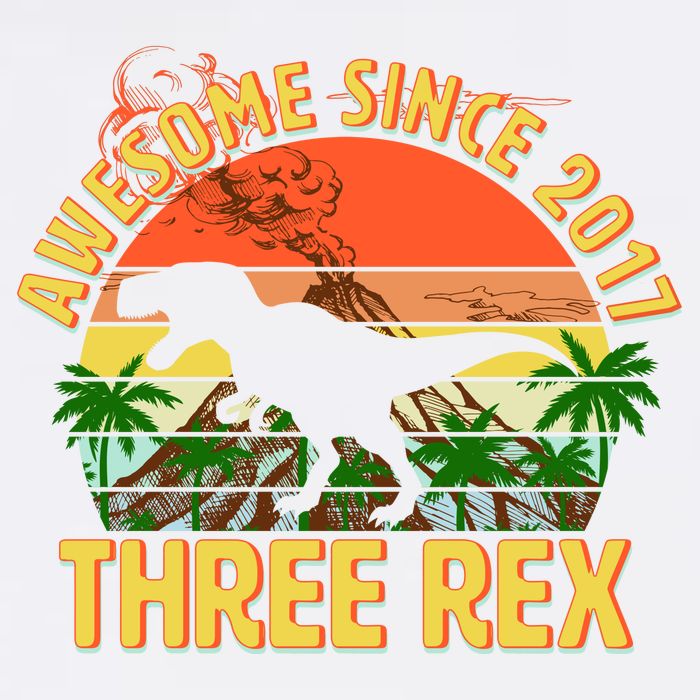 Awesome Since 2017 Tree Rex 3rd Birthday Garment-Dyed Sweatshirt