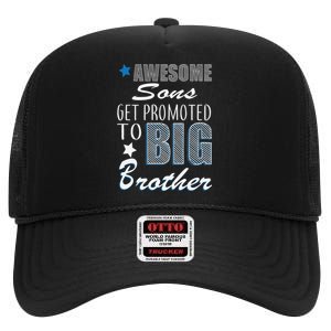 Awesome Son Promoted To Big Brother High Crown Mesh Back Trucker Hat