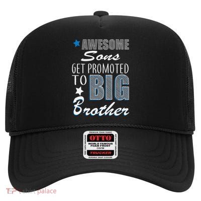 Awesome Son Promoted To Big Brother High Crown Mesh Back Trucker Hat