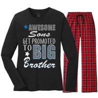 Awesome Son Promoted To Big Brother Women's Long Sleeve Flannel Pajama Set 