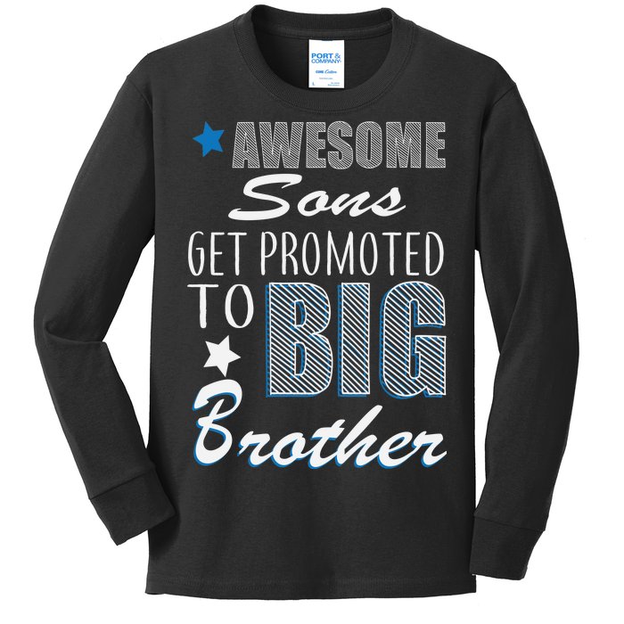 Awesome Son Promoted To Big Brother Kids Long Sleeve Shirt