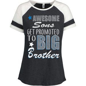 Awesome Son Promoted To Big Brother Enza Ladies Jersey Colorblock Tee