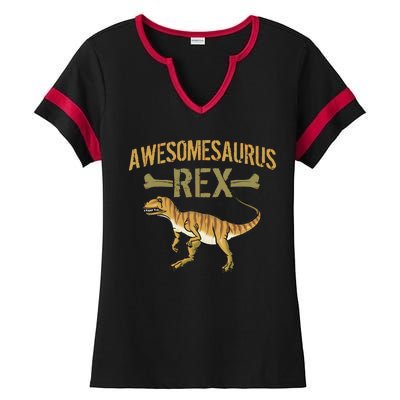 Awesomesaurus T-Rex Ladies Halftime Notch Neck Tee