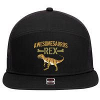 Awesomesaurus T-Rex 7 Panel Mesh Trucker Snapback Hat