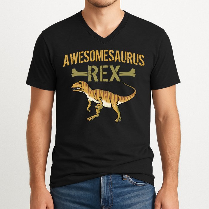 Awesomesaurus T-Rex V-Neck T-Shirt