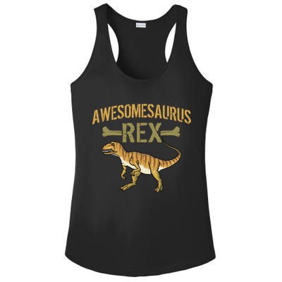 Awesomesaurus T-Rex Ladies PosiCharge Competitor Racerback Tank