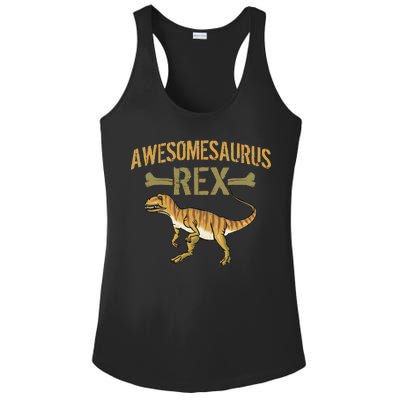 Awesomesaurus T-Rex Ladies PosiCharge Competitor Racerback Tank