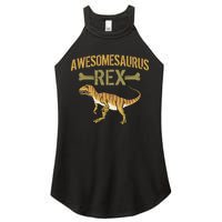 Awesomesaurus T-Rex Women's Perfect Tri Rocker Tank