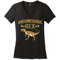 Awesomesaurus T-Rex Women's V-Neck T-Shirt