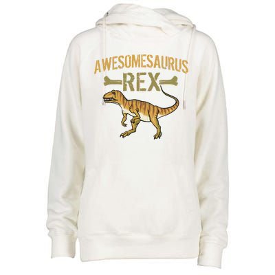 Awesomesaurus T-Rex Womens Funnel Neck Pullover Hood