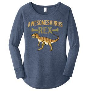 Awesomesaurus T-Rex Women's Perfect Tri Tunic Long Sleeve Shirt