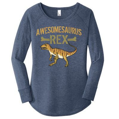 Awesomesaurus T-Rex Women's Perfect Tri Tunic Long Sleeve Shirt