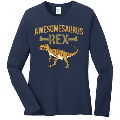 Awesomesaurus T-Rex Ladies Long Sleeve Shirt