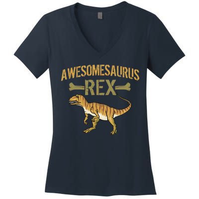 Awesomesaurus T-Rex Women's V-Neck T-Shirt