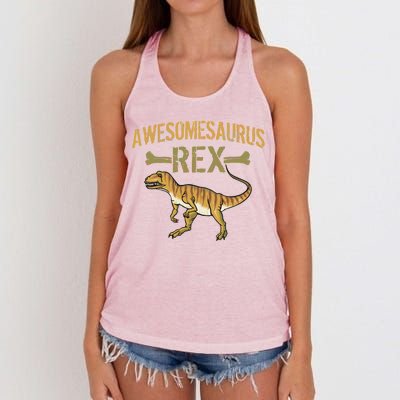 Awesomesaurus T-Rex Women's Knotted Racerback Tank