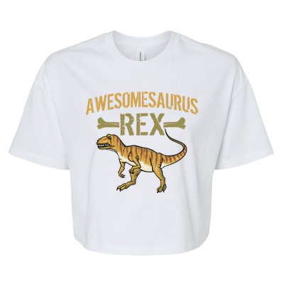 Awesomesaurus T-Rex Bella+Canvas Jersey Crop Tee