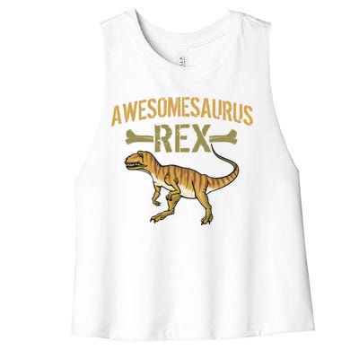 Awesomesaurus T-Rex Women's Racerback Cropped Tank