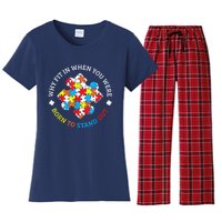 Autism Why Fit In When You Were Born To Stand Out Women's Flannel Pajama Set