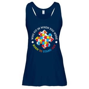 Autism Why Fit In When You Were Born To Stand Out Ladies Essential Flowy Tank