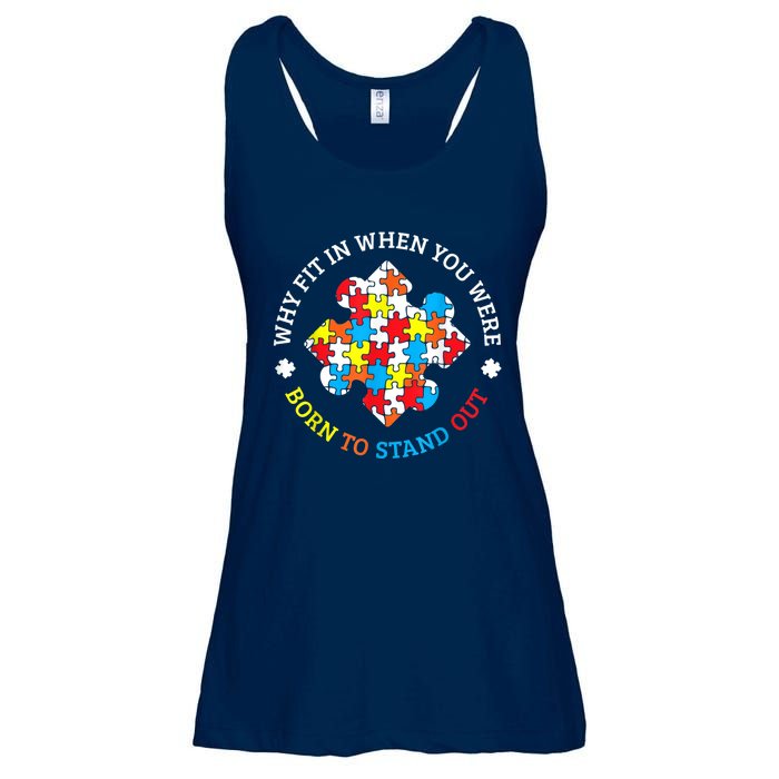 Autism Why Fit In When You Were Born To Stand Out Ladies Essential Flowy Tank