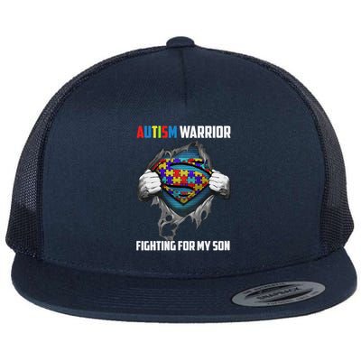Autism Warrior Fighting For My Son Flat Bill Trucker Hat